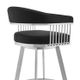 Armen Living Chelsea Black/Silver 26" Swivel Counter Stool-4