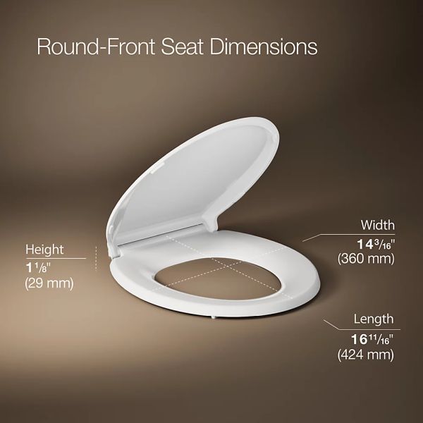 KOHLER® Cachet® White Recycled Readylatch® Quiet-Close™ Round-Front Toilet Seat-4