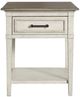Bassett® Furniture Bella Brown Bedside Table with Aged Whitestone Base-0