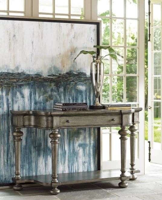Lexington Home Oyster Bay Sands Point Pelican Gray Console Table-1