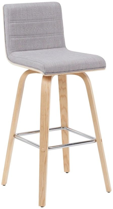 Armen Living Vienna 2-Piece Gray/Oak Swivel Barstool Set-0