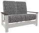 Telescope Casual Leeward Agra Classic/Snow Fabric/Polymer Outdoor MGP Cushion Hidden Motion Loveseat with Boardwalk Rustic Polymer Arms-0