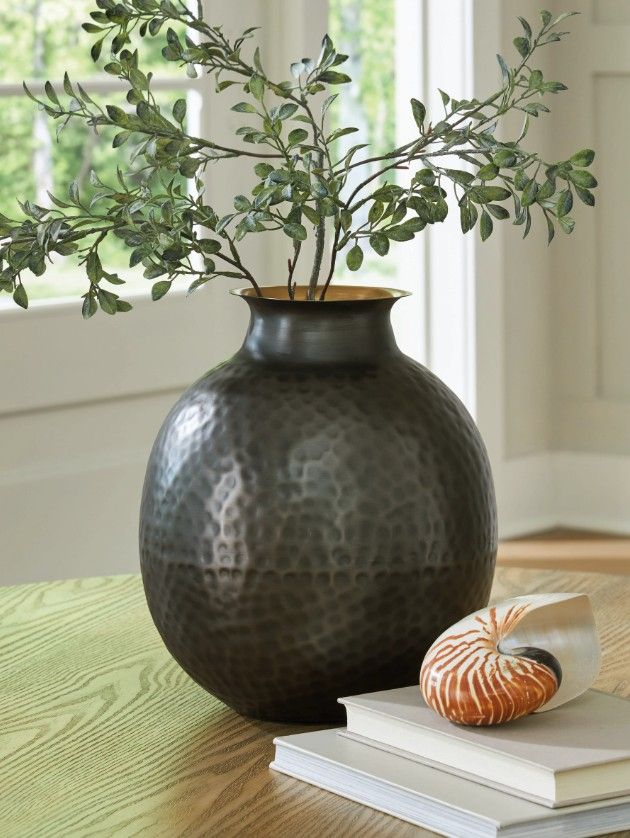 Signature Design by Ashley® Woody Gold/Pewter 10" Vase-2