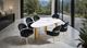 Furniture of America® Northam 7-Piece Matte Gold/White Dining Table Set with Black Chair-2