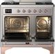 Ilve® Majestic III 40" Stainless Steel Pro Style Dual Fuel Liquid Propane Range with Solid Door and Copper Trim-4
