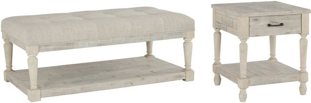 Signature Design by Ashley® Shawnalore 2-Piece Whitewash Living Room Table Set-0