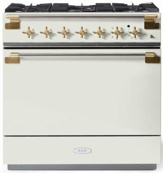 AGA™ Elise Series 36" White Pro Style Dual Fuel Range-0