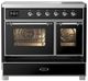 Ilve® Majestic III 40" Glossy Black Pro Style Induction Range with Triple Glass Door and Chrome Trim-2