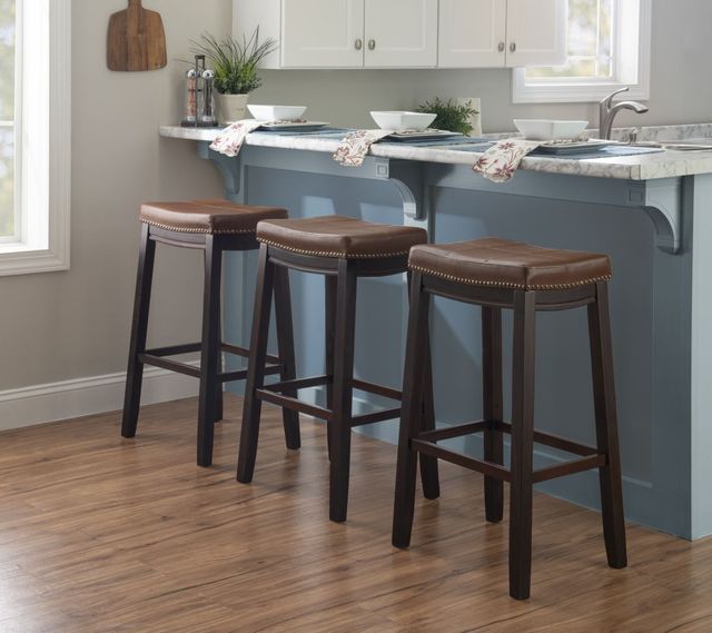 Linon Claridge Brown/Cognac Bar Stool-1