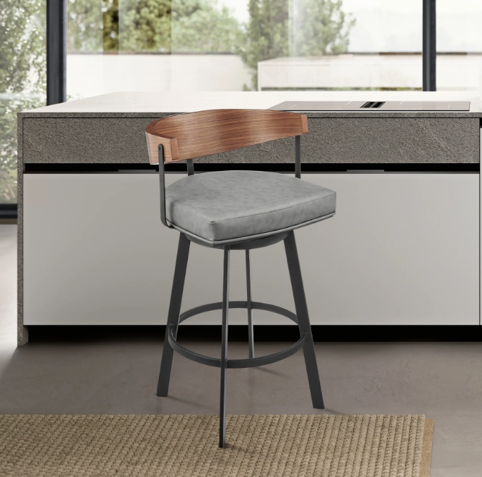 Armen Living Lacey Swivel Bar Stool - Thumbnail 4
