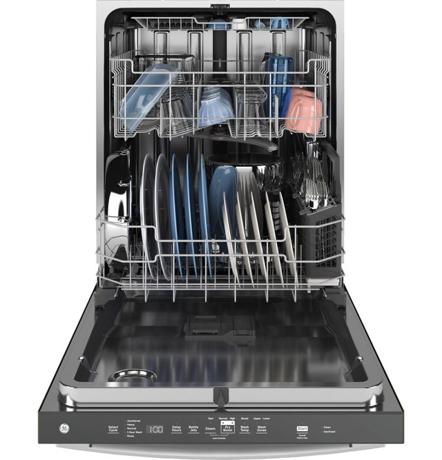 GE® ENERGY STAR® 24" White Top Control Built-In Dishwasher with Sanitize Cycle-4