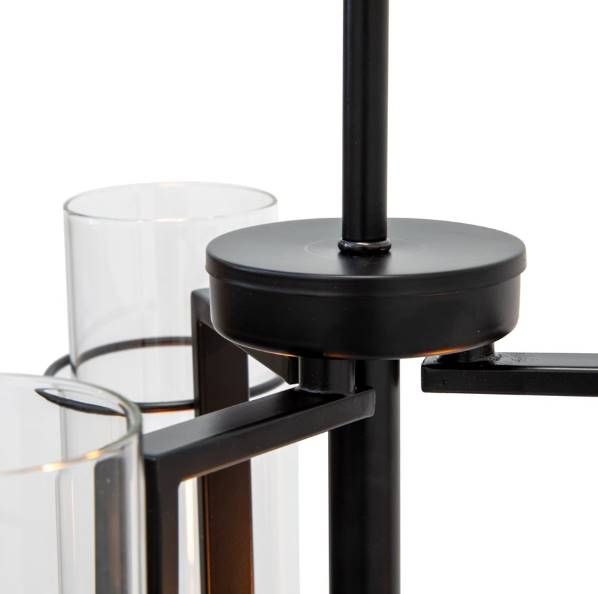 YHD Prairie Matte Black 3-Light Chandelier-3