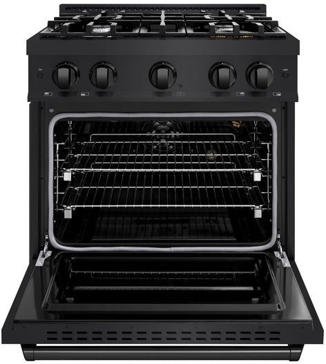 ZLINE Classic 30" Black Stainless Steel Pro Style Gas Range -1