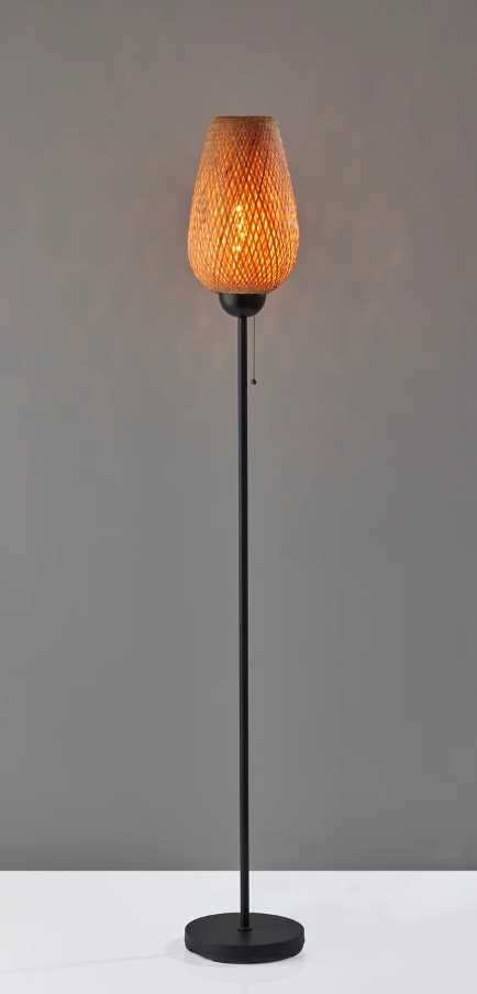 Adesso® Hugo Black Floor Lamp-4