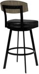 Armen Living Frisco Matte Black/Vintage Black Counter Stool-2