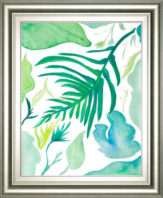 Classy Art Green Water Leaves I by Kat Papa Wall Art-0