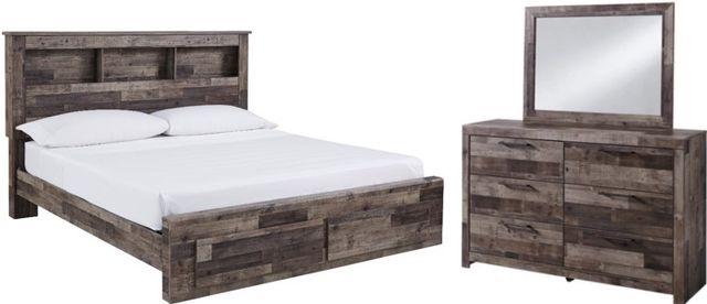 Benchcraft® Derekson 3-Piece Multi Gray Queen Storage Panel Bed Set
