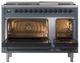 Ilve® Nostalgie II Noblesse 48'' Blue Gray Pro Style Dual Fuel Range with Burnished Trim-1