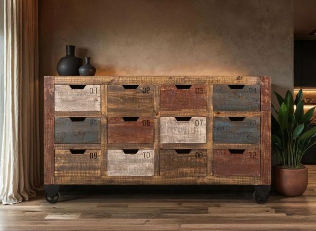 International Furniture Direct Urban Multidrawer Brown Console-1