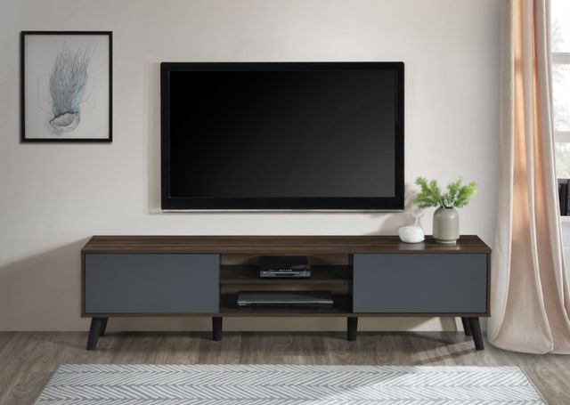 Milton Greens Stars Dark Walnut/Gray 71" 2-Cabinet TV Stand-2