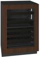 U-Line® Seamless Collection 24" 4.9 Cu. Ft. Panel Ready Dual-Zone Beverage Center with Glass Door-1