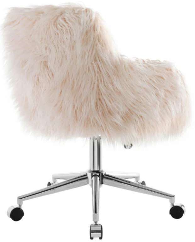Linon Fiona Chrome/Pink Office Chair-4
