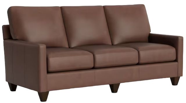 Bassett® Furniture Customizable Benchmade Premier Leather Track Arm Sofa-0