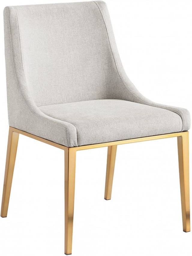 Meridian Furniture Haines Beige/Gold Upholstered Dining Side Chair-0