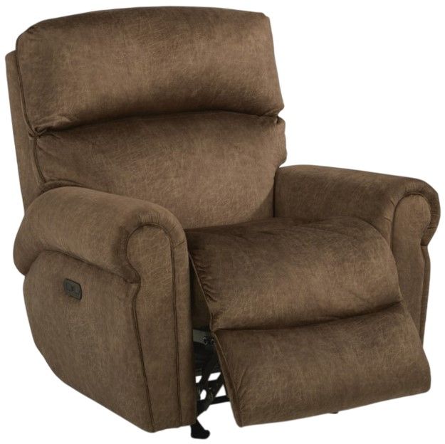 Flexsteel® Langston Brown Chocolate Power Rocking Recliner with Power Headest-1