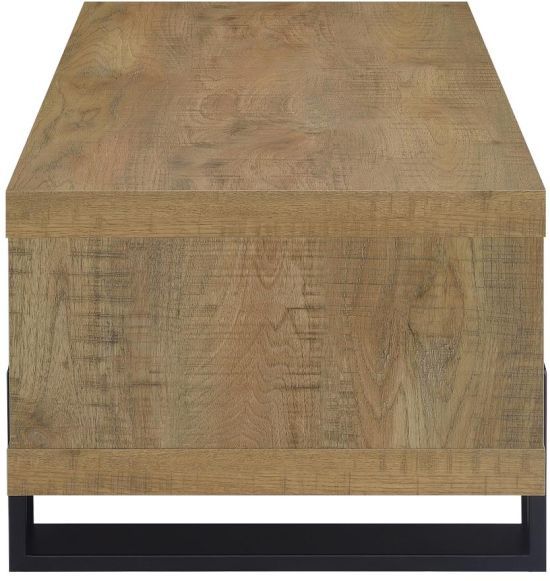 Coaster® Dinard Mango Coffee Table with Black Metal Base-4