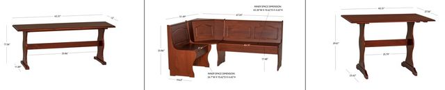 Linon Chelsea 3-Piece Walnut Nook Set-2