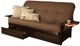 Kodiak Furniture Phoenix Linen Cocoa/Espresso Queen Storage Futon with Mattress-1