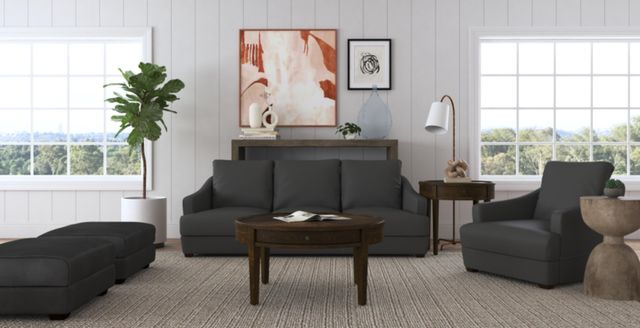 Bassett® Furniture Club Level Leland Flint Gray Ottoman-1