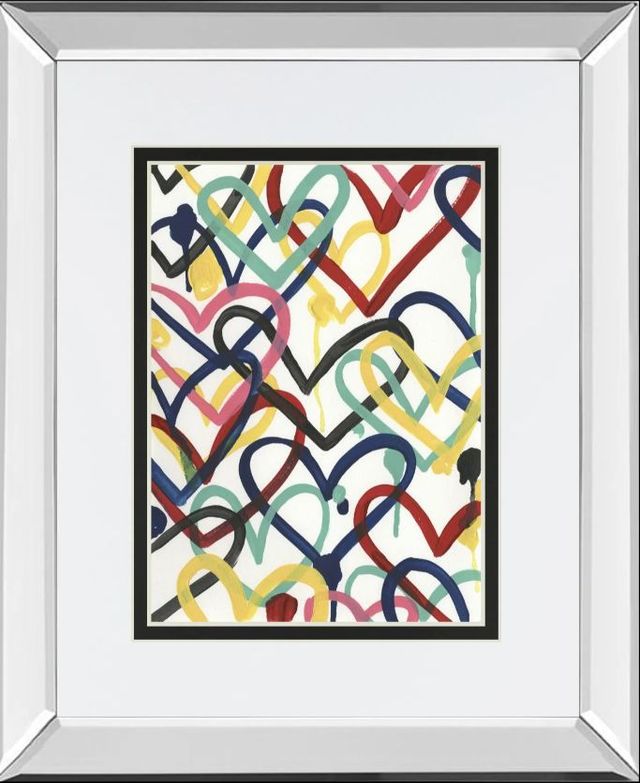 Classy Art Heart Scribbles II by June Erica Vess Mirror Framed Wall Art-0