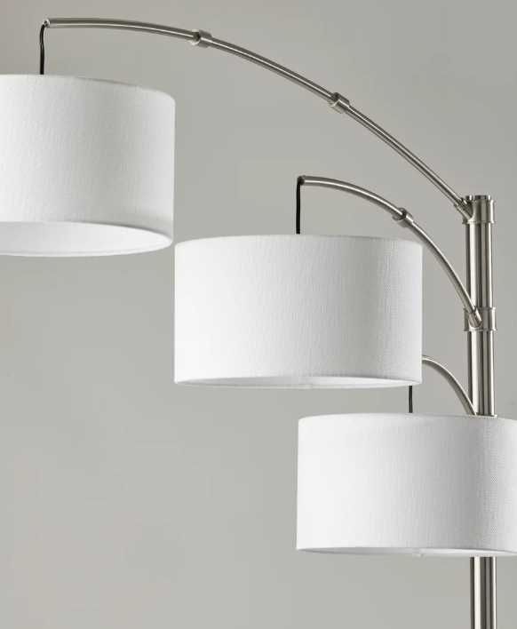 Adesso® Cabo Brushed Steel Arc Floor Lamp-2