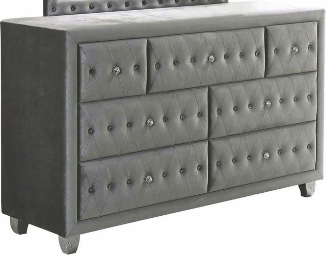 Coaster® Deanna 5-Piece Grey Queen Upholstered Bedroom Set-3