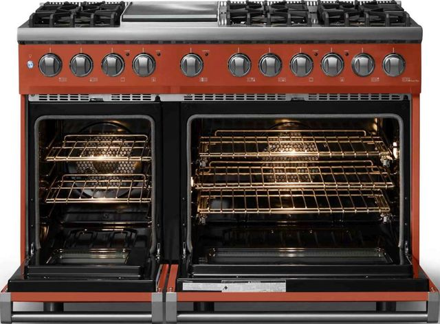 Viking® 5 Series 48" Spiced Cider Pro Style Dual Fuel (NG) Range with Polished Chrome Trim-1