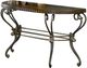 Mazin Furniture Jenkins Dark Cherry Sofa Table with Tobacco Metal Base -0