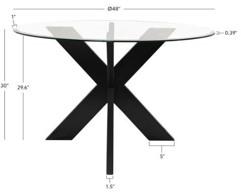 Powell® Auden Glass Top Dining Table with Black Base-2