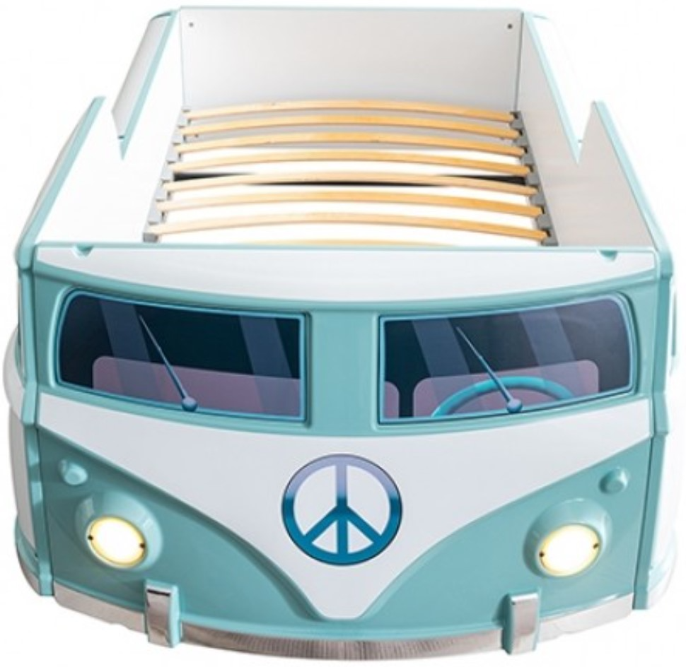 Furniture of America® Axel Teal/White Twin Peace Bus Youth Bed