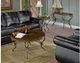Mazin Furniture Jenkins Dark Cherry Round Cocktail Table with Tobacco Metal Base-2