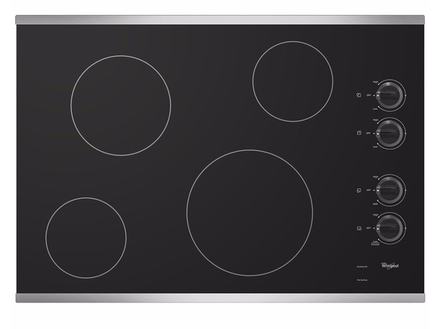 Whirlpool® 30" Electric Cooktop-Stainless Steel-1
