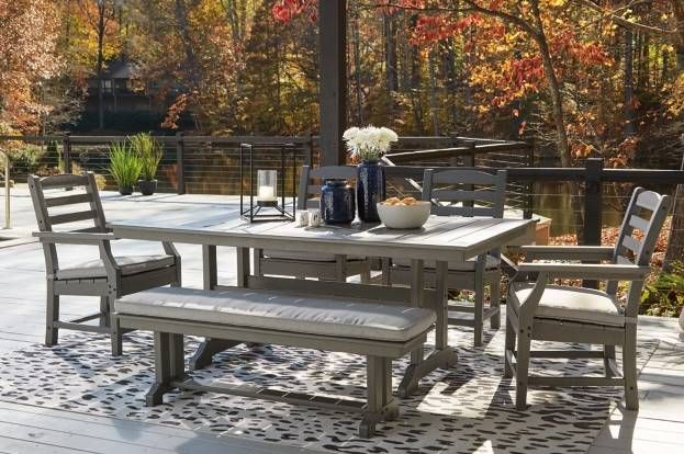 Signature Design by Ashley® Visola 6-Piece Gray Outdoor Dining Set-4