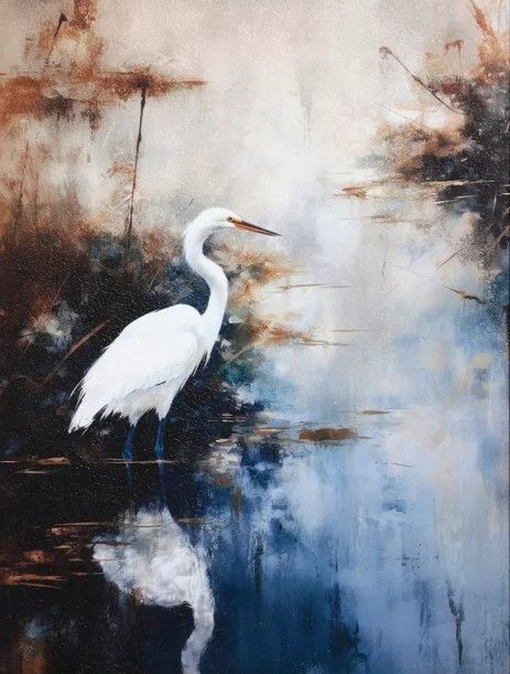 StyleCraft Egret in Lake Wall Art-1