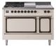 Ilve® Nostalgie II Noblesse 48'' Antique White Pro Style Dual Fuel Range with Burnished Trim-0