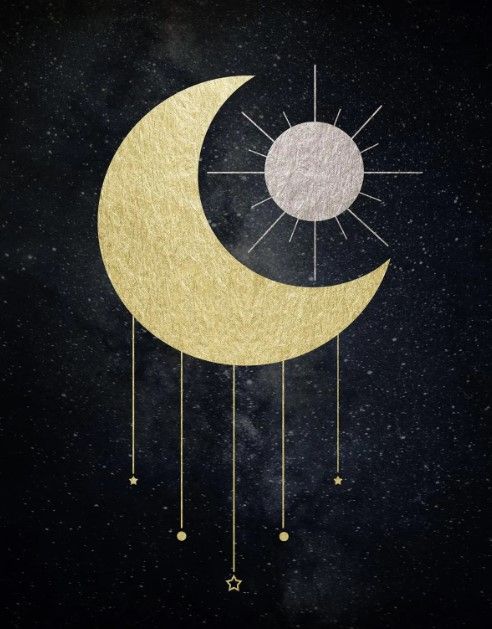 Classy Art Jeweled Moon by Daniela Santiago Wall Art-0