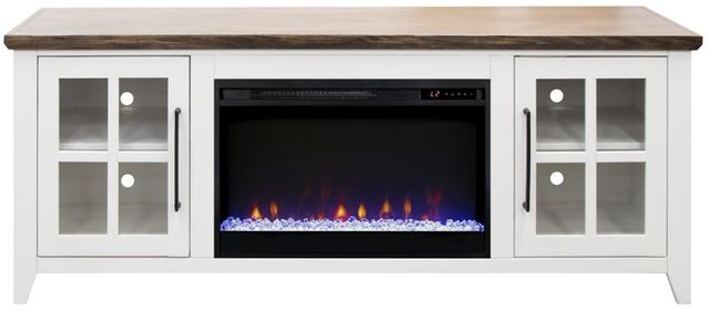 Legends Home Providence Bourbon/White 66" Fireplace Console-3