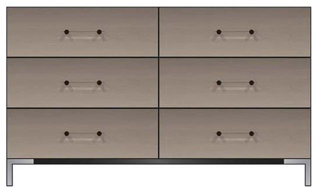 Country View Woodworking Customizable American Modern 56" Solid 6-Drawer Metal Legs Dresser-0