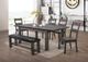 Elements International Nathan Gray Oak Upholstered Bench-1