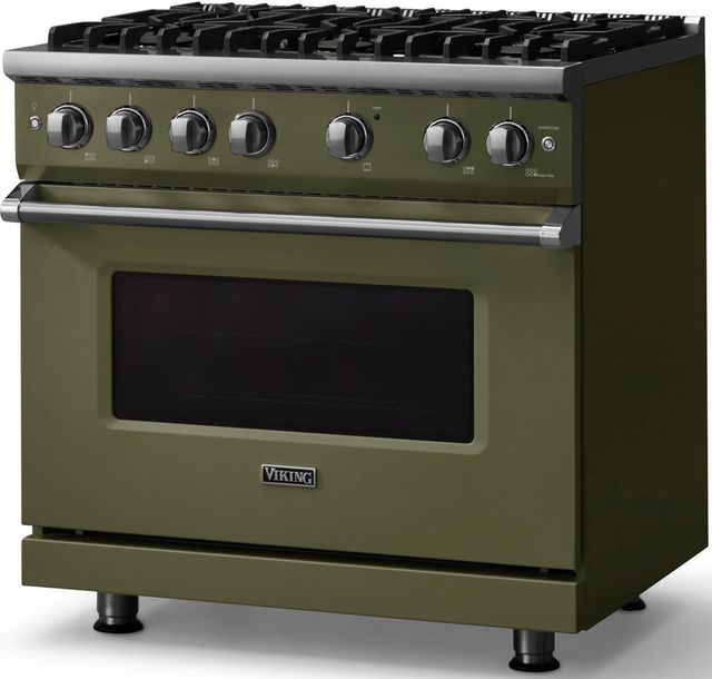 Viking® 5 Series 36" Martini Pro Style Gas (LP) Range with Polished Chrome Trim-2